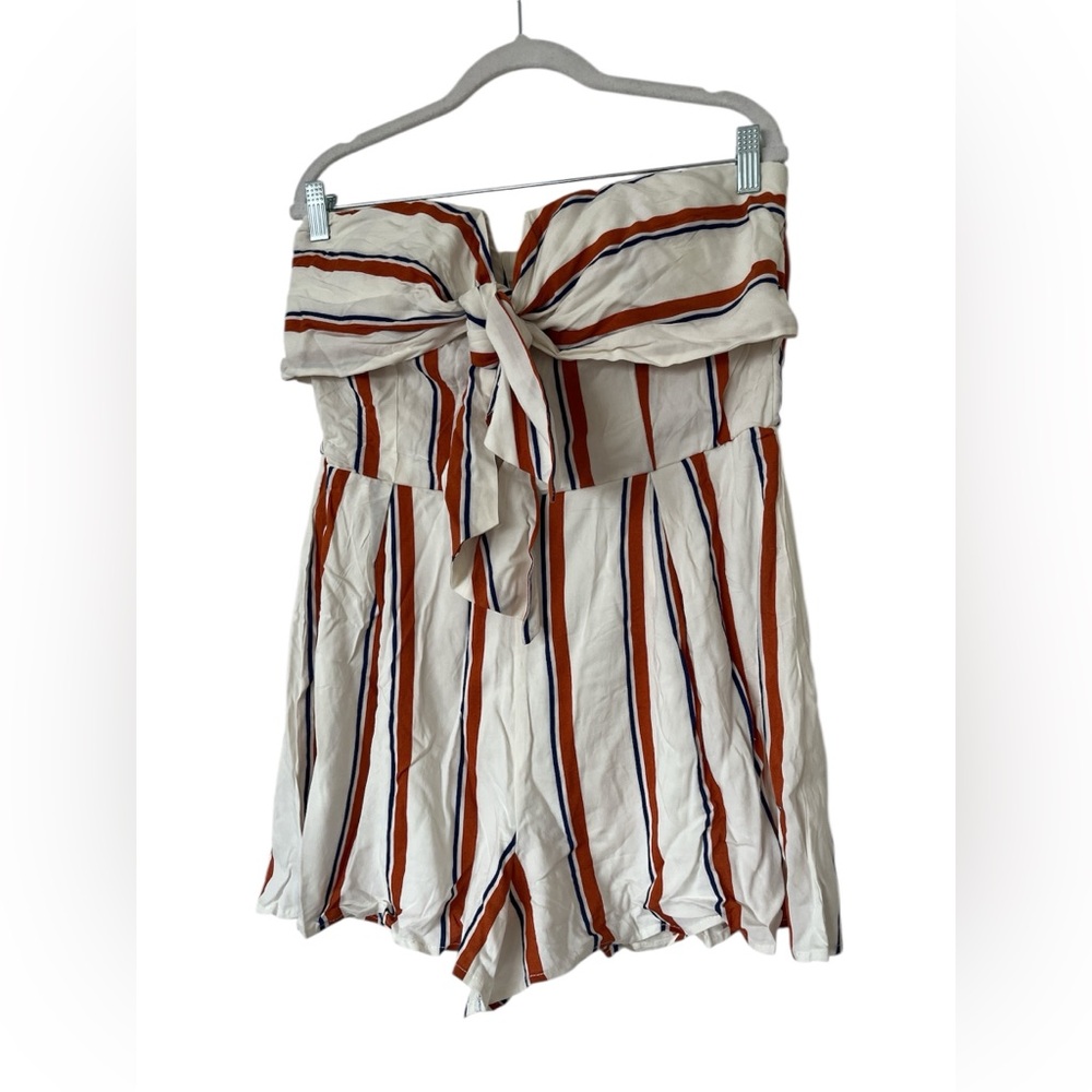 Bailey Blue Striped Strapless Romper